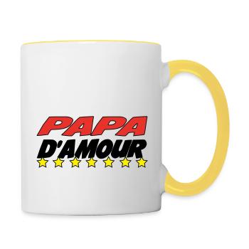 LIEBE PAPA - Tasse zweifarbig - Weiß/Gelb - Rechts