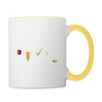 Ich stimme für Brillen - Tasse zweifarbig - Weiß/Gelb - Rechts
