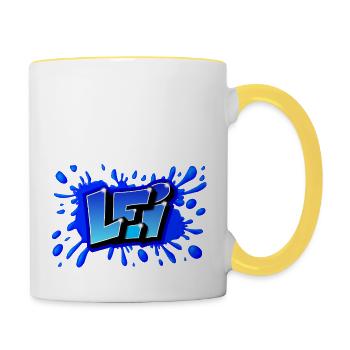GRAFFITI PRENOM LEI IMPRIMABLE - Mug contrasté - blanc/jaune - Droite