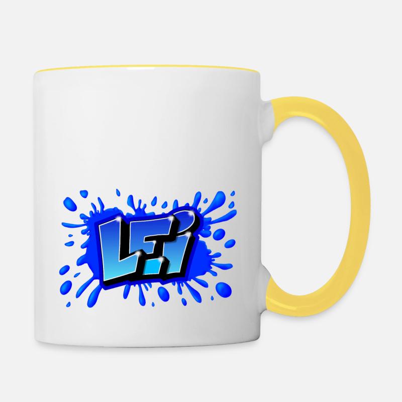 GRAFFITI PRENOM LEI IMPRIMABLE - Mug contrasté - blanc/jaune