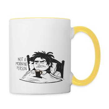 I'M NOT A MORNING PERSON - Contrasting Mug - white/yellow - Right