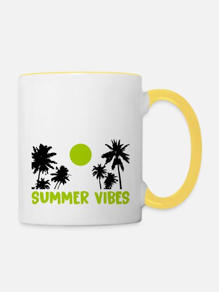 summer vibes - Tasse zweifarbig - Weiß/Gelb