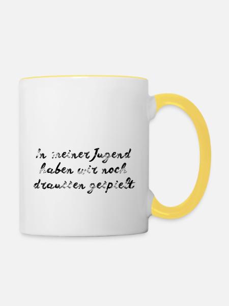 In meiner Jugend - Tasse zweifarbig - Weiß/Gelb