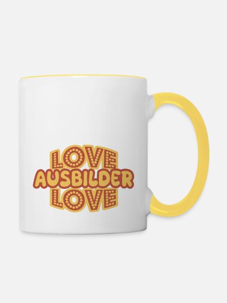 Geschenk für Ausbilder - Tasse zweifarbig - Weiß/Gelb