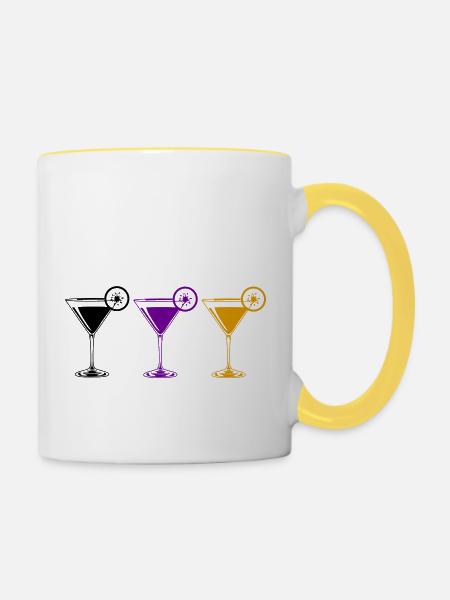 cocktails - Tasse zweifarbig - Weiß/Gelb