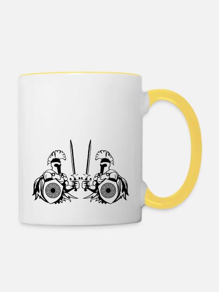 spartans - Tasse zweifarbig - Weiß/Gelb
