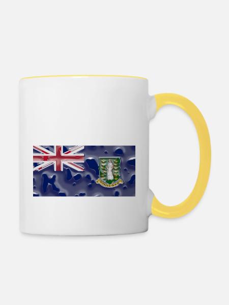 Geschenk für Jungferninseln - Tasse zweifarbig - Weiß/Gelb