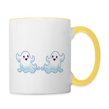 Ghost Ghost Cartoon 2 - Contrasting Mug - white/yellow - Right