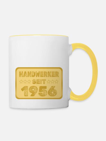 1956 - Tasse zweifarbig - Weiß/Gelb