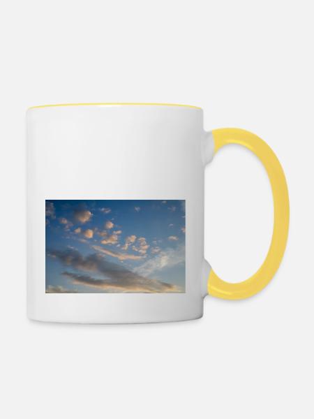Fantasy-Himmel - Tasse zweifarbig - Weiß/Gelb