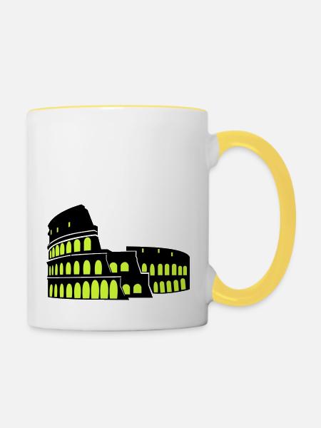 Kolosseum - Tasse zweifarbig - Weiß/Gelb