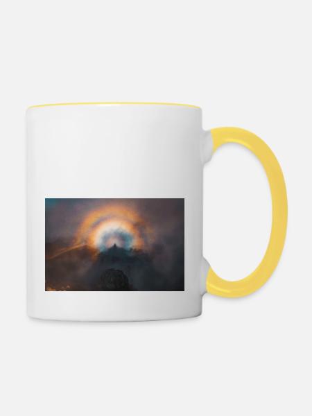 Gebrochenes Spektrum - Tasse zweifarbig - Weiß/Gelb