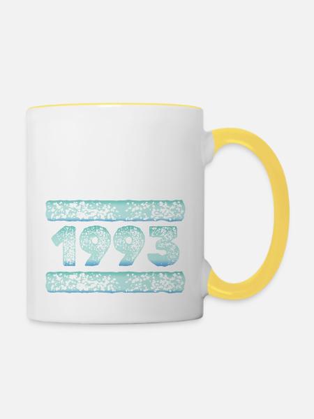 1993 1993 - Tasse zweifarbig - Weiß/Gelb