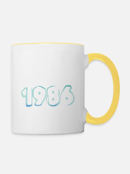 1986 - Tasse zweifarbig - Weiß/Gelb