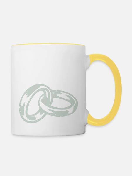 eheringe - Tasse zweifarbig - Weiß/Gelb