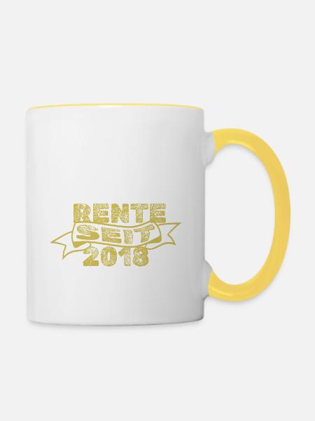 2018 2018 - Tasse zweifarbig - Weiß/Gelb