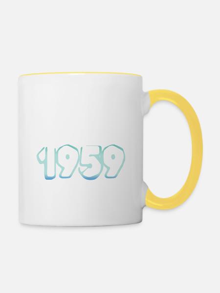 1959 - Tasse zweifarbig - Weiß/Gelb