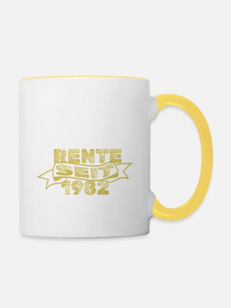 1982 1982 - Tasse zweifarbig - Weiß/Gelb