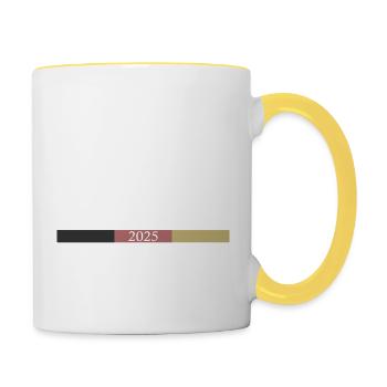 Merz für Deutschland 2025 - Tasse zweifarbig - Weiß/Gelb - Rechts