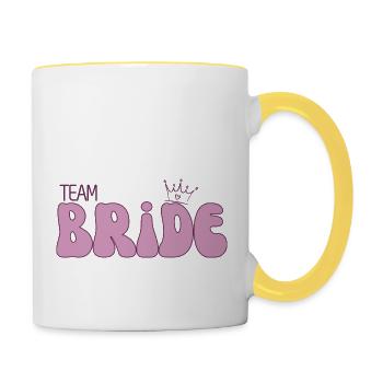 Équipe Bride - Mug contrasté - blanc/jaune - Droite