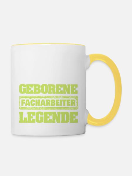 Beruf Facharbeiter - Tasse zweifarbig - Weiß/Gelb