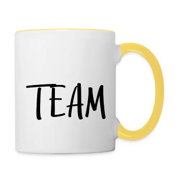 équipe - Mug contrasté - blanc/jaune - Droite