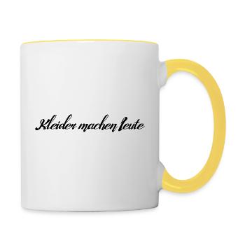  Kleider machen Leute - Tasse zweifarbig - Weiß/Gelb - Rechts