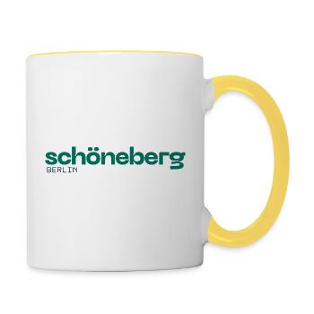 Schöneberg Berlin - Design simple - Mug contrasté - blanc/jaune - Droite