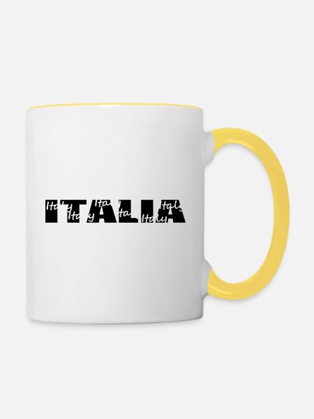 Italia - Tasse zweifarbig - Weiß/Gelb