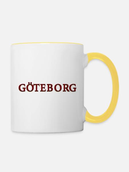 Göteborg Rot-blau - Tasse zweifarbig - Weiß/Gelb
