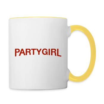 Fêtarde - Mug contrasté - blanc/jaune - Droite