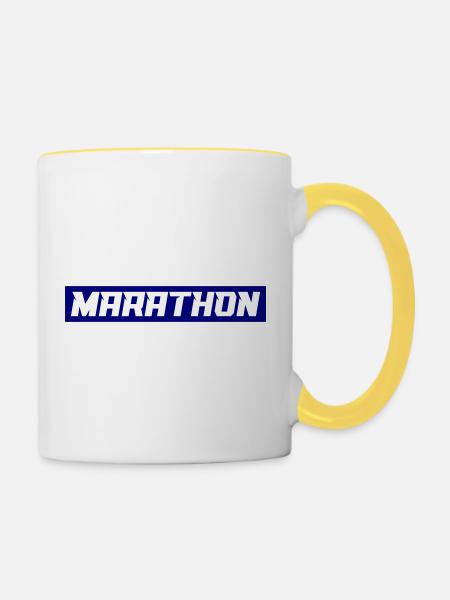 Marathon - Tasse zweifarbig - Weiß/Gelb