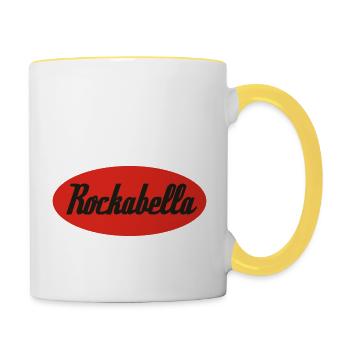 Rockabella Rockabilly Psychobilly Rock and Roll - Mug contrasté - blanc/jaune - Droite