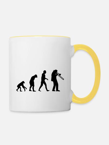 Trombone - Tasse zweifarbig - Weiß/Gelb