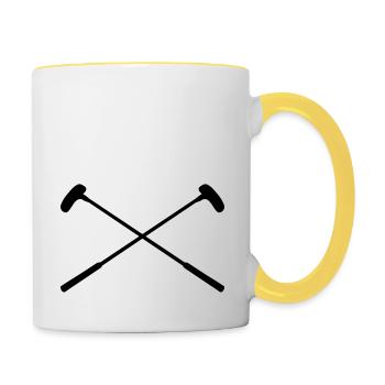 crazy golf clubs - Contrasting Mug - white/yellow - Right