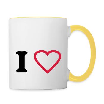 i love - Contrasting Mug - white/yellow - Right