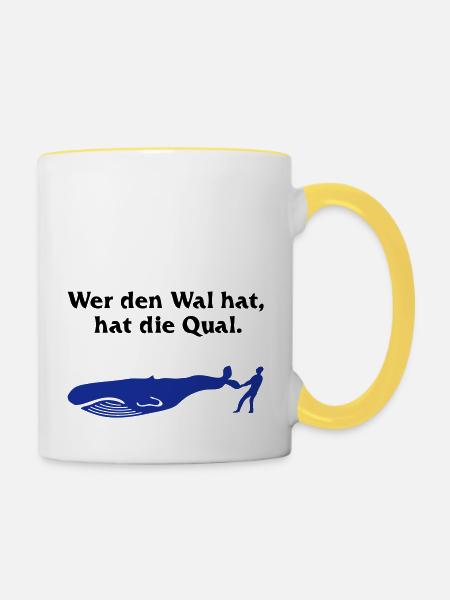 Wal = Qual - Tasse zweifarbig - Weiß/Gelb