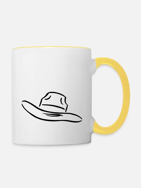 hut ... von wicki_de - Tasse zweifarbig - Weiß/Gelb