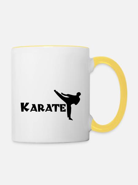 karate - Tasse zweifarbig - Weiß/Gelb
