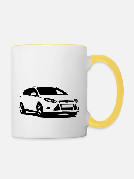Focus - Tasse zweifarbig - Weiß/Gelb