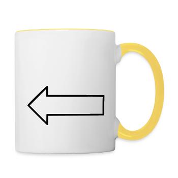 Pfeil - Tasse zweifarbig - Weiß/Gelb - Rechts