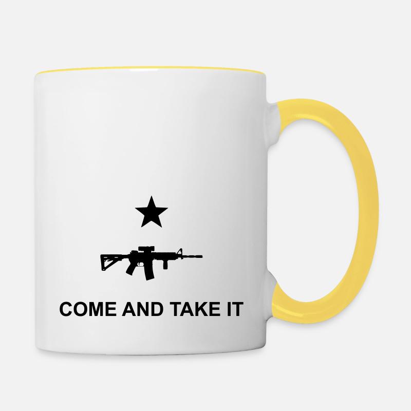come and take it - Mug contrasté - blanc/jaune