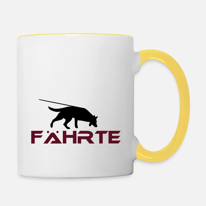 Fährte zweifarbig - Tasse zweifarbig - Weiß/Gelb