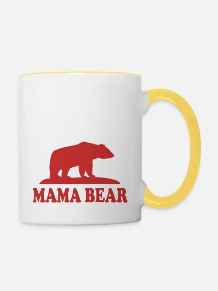 MAMA BEAR - Tasse zweifarbig - Weiß/Gelb