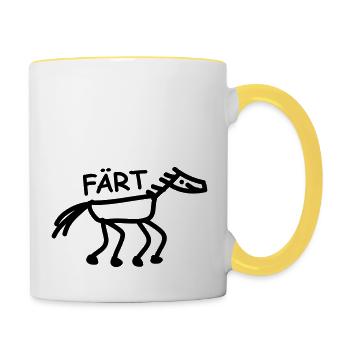 faert_1c - Mug contrasté - blanc/jaune - Droite