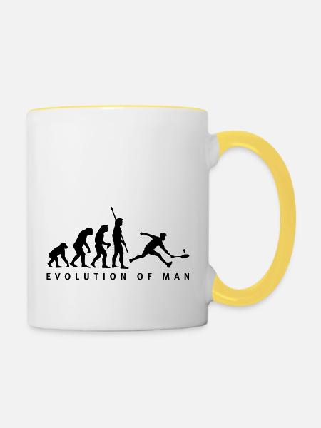 evolution_badminton_022011_b_1c - Tasse zweifarbig - Weiß/Gelb