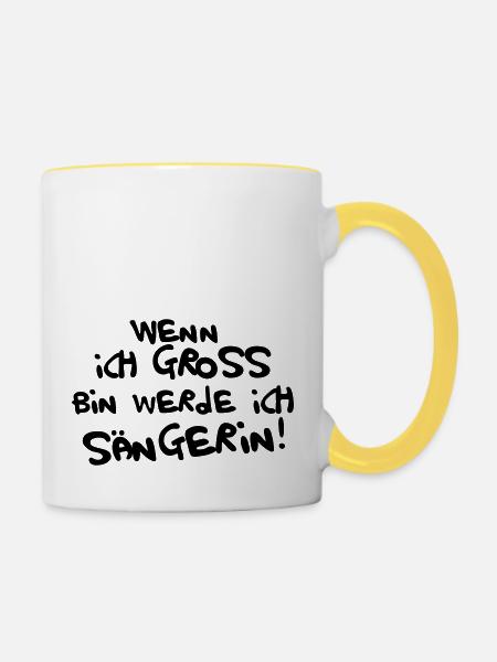 Ich werde Sängerin - Tasse zweifarbig - Weiß/Gelb