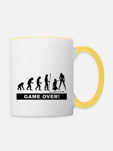 evolution_wedding2 - Tasse zweifarbig - Weiß/Gelb