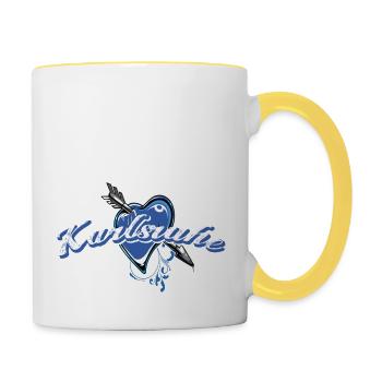 Karlsruhe - Mug contrasté - blanc/jaune - Droite