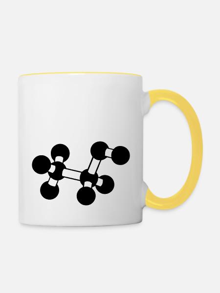 Alkoholmolekül - Tasse zweifarbig - Weiß/Gelb